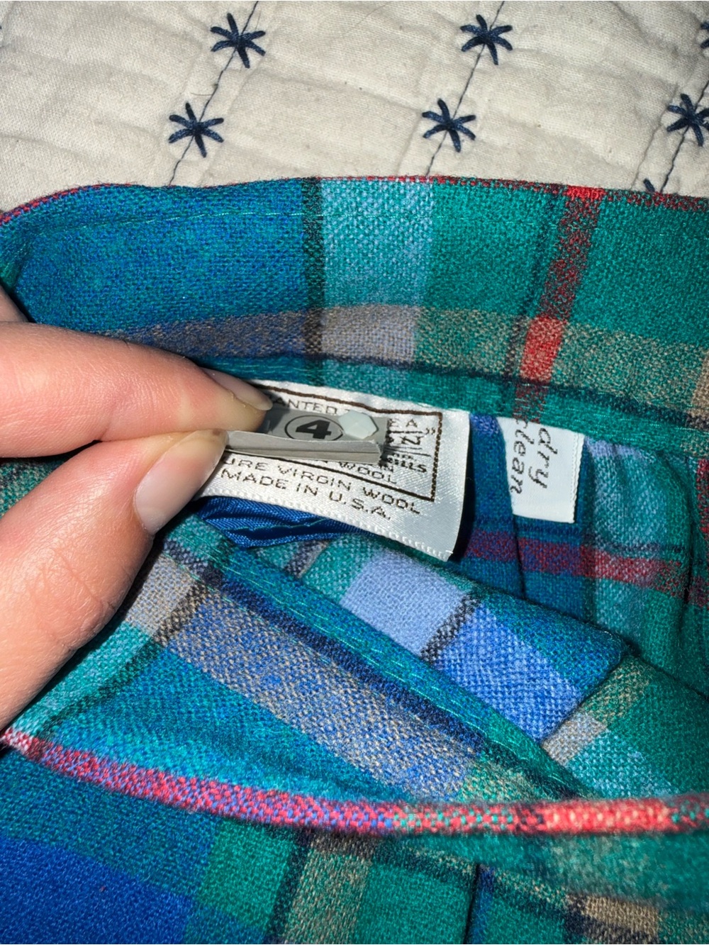 Pendleton Blue and Green Plaid Pleated Midi Skirt - Picture 7 of 7